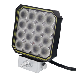 LAMPA ROBOCZA LEDOWA PROSTOKĄTNA, 16 LED ŻÓŁTA OPRAWKA SILIKONOWA 12-80V, 105X120x38MM-347588894