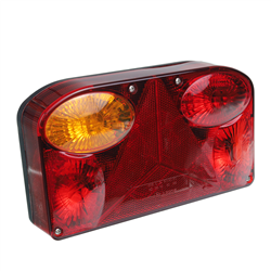 LAMPA TYLNA ZESPOLONA LEWA PRZYCZEPKI 12/24V (ŚWIATŁO PRZECIWMGŁOWE) Z TRÓJKĄTEM ODBLASKOWYM-347588999