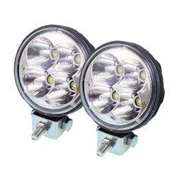LAMPA ROBOCZA LEDOWA OKRĄGŁA,  4 LED 10-30V, FI 83MM, 2SZT/KPL, OBUDOWA ALUM.-347589014