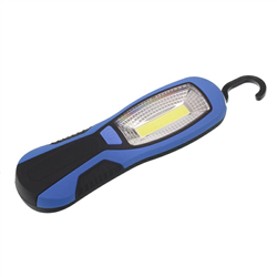 LATARKA WARSZTATOWA COB + 1 LED, 180LM, MOCOWANIE NA MAGNES I HACZYKI, NA BATERIE-347589028