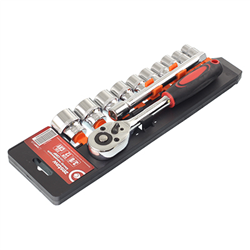 ZESTAW KLUCZY NASADOWYCH  12-ELEM. 3/8" W UCHWYCIE PLASTIKOWYM-347589243