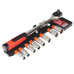 ZESTAW KLUCZY NASADOWYCH   9-ELEM. 1/2" W UCHWYCIE PLASTIKOWYM-347589247