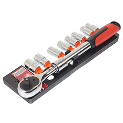 ZESTAW KLUCZY NASADOWYCH   9-ELEM. 1/2" W UCHWYCIE PLASTIKOWYM-347589248