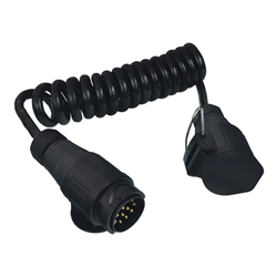 PRZEWÓD SPIRALNY 13/12V WTYCZKA/GNIAZDO PLASTIKOWE, 13 ŻYŁ,  DŁG ROBOCZA MAX 1,5M-347910618