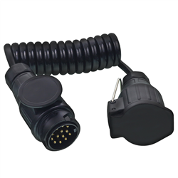 PRZEWÓD SPIRALNY 13/12V WTYCZKA/GNIAZDO PLASTIKOWE, 8 ŻYŁ,  DŁG ROBOCZA MAX 1,5M-347590250