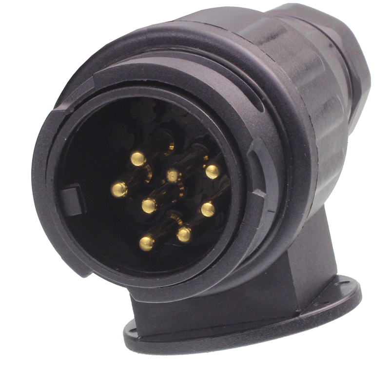 PRZEWÓD SPIRALNY 13/12V WTYCZKA/GNIAZDO PLASTIKOWE, 8 ŻYŁ,  DŁG ROBOCZA MAX 1,5M-347590252
