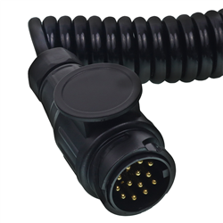 PRZEWÓD SPIRALNY 13/12V WTYCZKA/GNIAZDO PLASTIKOWE, 8 ŻYŁ,  DŁG ROBOCZA MAX 1,5M-347590251