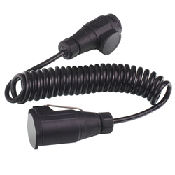 PRZEWÓD SPIRALNY 13/12V WTYCZKA/GNIAZDO PLASTIKOWE, 8 ŻYŁ,  DŁG ROBOCZA MAX 3M-347590261