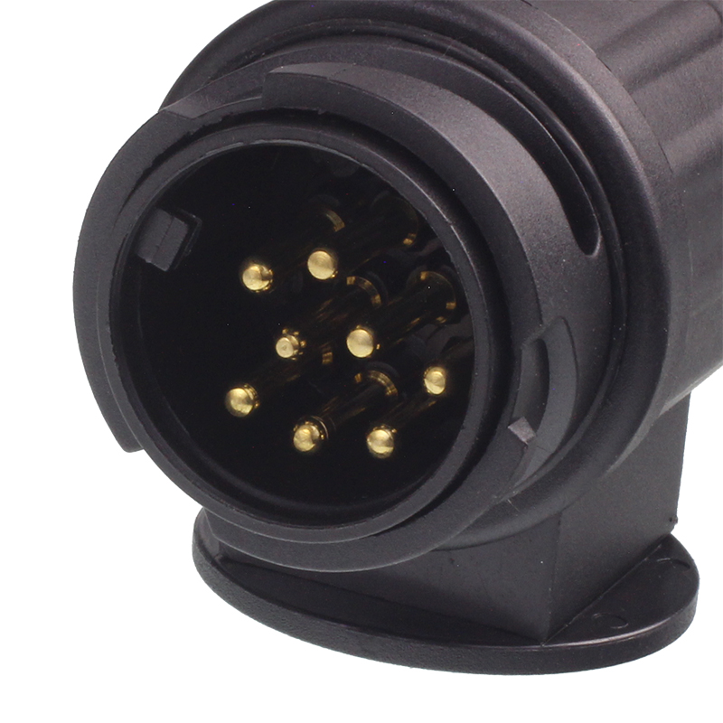 PRZEWÓD SPIRALNY 13/12V WTYCZKA/GNIAZDO PLASTIKOWE, 8 ŻYŁ,  DŁG ROBOCZA MAX 3M-347590263
