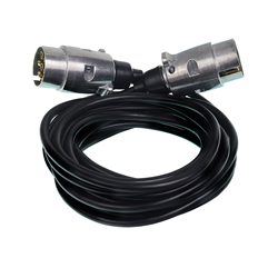 PRZEWÓD/ZŁĄCZE ELEKTRYCZNE PRZYCZEPY   6,0M, 2 WTYCZKI 7PIN - 7 ŻYŁ, ALUMINIOWE WTYCZKI-347774736
