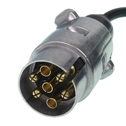 PRZEWÓD/ZŁĄCZE ELEKTRYCZNE PRZYCZEPY   6,0M, 2 WTYCZKI 7PIN - 7 ŻYŁ, ALUMINIOWE WTYCZKI-347774738