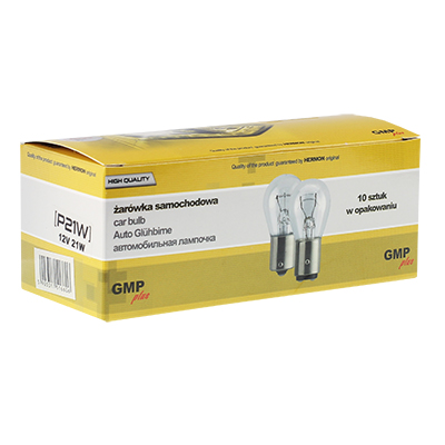 ŻARÓWKA P21W, 12V, 21W BA15S, HOMOLOGACJA E2, KPL. 10SZT.-347590614