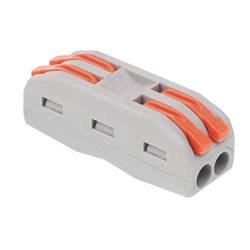 SZYBKOZŁĄCZKI ELEKTRYCZNE 2-TOROWE PRZELOTOWE, ZACISKOWE, DRUT DO 2,5MM2, 10SZT/OPAKOWANIE-347590731
