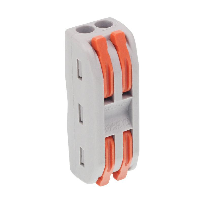 SZYBKOZŁĄCZKI ELEKTRYCZNE 2-TOROWE PRZELOTOWE, ZACISKOWE, DRUT DO 2,5MM2, 10SZT/OPAKOWANIE-347590733