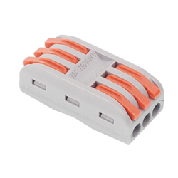 SZYBKOZŁĄCZKI ELEKTRYCZNE 3-TOROWE PRZELOTOWE, ZACISKOWE, DRUT DO 2,5MM2, 10SZT/OPAKOWANIE-347590734