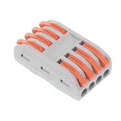 SZYBKOZŁĄCZKI ELEKTRYCZNE 4-TOROWE PRZELOTOWE, ZACISKOWE, DRUT DO 2,5MM2, 10SZT/OPAKOWANIE-347590737