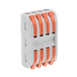 SZYBKOZŁĄCZKI ELEKTRYCZNE 4-TOROWE PRZELOTOWE, ZACISKOWE, DRUT DO 2,5MM2, 10SZT/OPAKOWANIE-347590739
