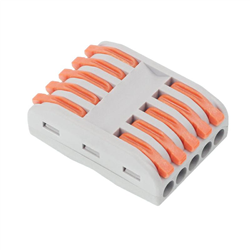 SZYBKOZŁĄCZKI ELEKTRYCZNE 5-TOROWE PRZELOTOWE, ZACISKOWE, DRUT DO 2,5MM2, 10SZT/OPAKOWANIE-347590740