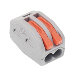 SZYBKOZŁĄCZKI ELEKTRYCZNE  2 ZŁĄCZA ZACISKOWE, DRUT DO 2,5MM2, 10SZT/OPAKOWANIE-347590743