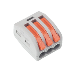 SZYBKOZŁĄCZKI ELEKTRYCZNE  3 ZŁĄCZA ZACISKOWE, DRUT DO 2,5MM2, 10SZT/OPAKOWANIE-347590746