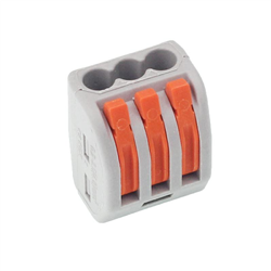 SZYBKOZŁĄCZKI ELEKTRYCZNE  3 ZŁĄCZA ZACISKOWE, DRUT DO 2,5MM2, 10SZT/OPAKOWANIE-347590748