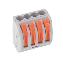 SZYBKOZŁĄCZKI ELEKTRYCZNE  4 ZŁĄCZA ZACISKOWE, DRUT DO 2,5M2, 10SZT/OPAKOWANIE-347590751