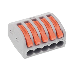SZYBKOZŁĄCZKI ELEKTRYCZNE  5 ZŁĄCZY ZACISKOWE, DRUT DO 2,5MM2, 10SZT/OPAKOWANIE-347590752