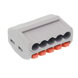 SZYBKOZŁĄCZKI ELEKTRYCZNE  5 ZŁĄCZY ZACISKOWE, DRUT DO 2,5MM2, 10SZT/OPAKOWANIE-347590753