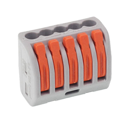SZYBKOZŁĄCZKI ELEKTRYCZNE  5 ZŁĄCZY ZACISKOWE, DRUT DO 2,5MM2, 10SZT/OPAKOWANIE-347590754
