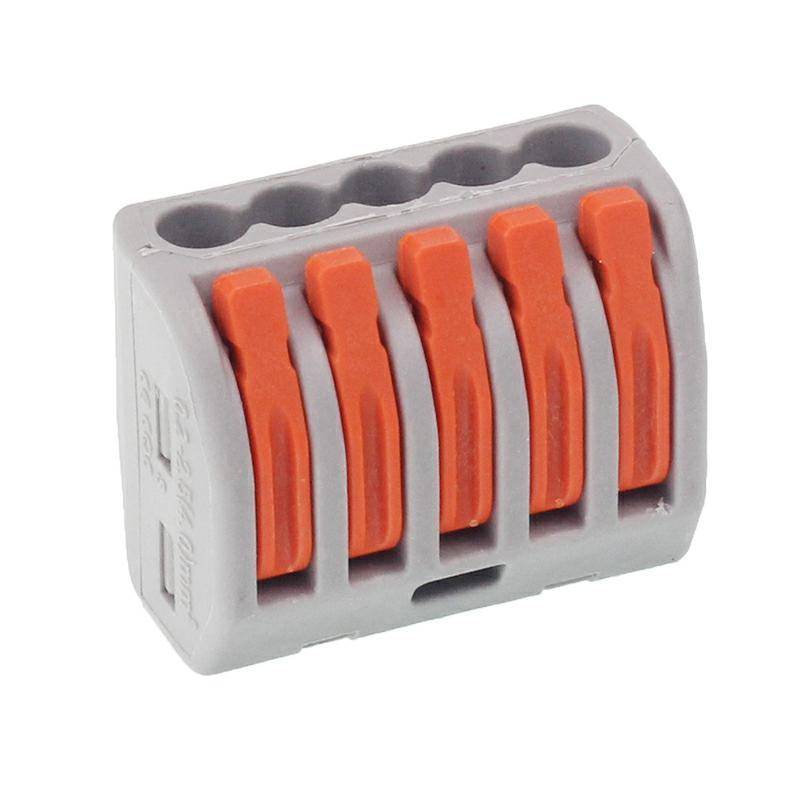 SZYBKOZŁĄCZKI ELEKTRYCZNE  5 ZŁĄCZY ZACISKOWE, DRUT DO 2,5MM2, 10SZT/OPAKOWANIE-347590754