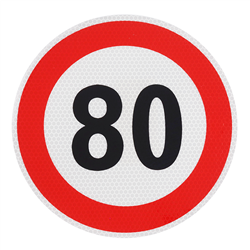 NALEPKA (NAKLEJKA) LIMIT PRĘDK.-  80KM/H FI 200MM, KLASA I-347622087