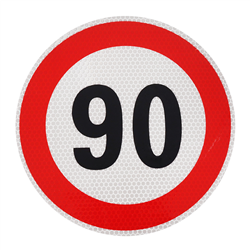 NALEPKA (NAKLEJKA) LIMIT PRĘDK.-  90KM/H FI 200MM, KLASA I-347622088