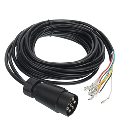 WIĄZKA ELEKTRYCZNA PRZYCZEPY, WTYCZKA 7/12V + PRZEWÓD 2X4,1M, 8 ŻYŁ-347592597