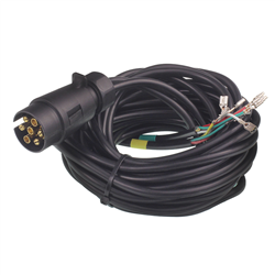 WIĄZKA ELEKTRYCZNA PRZYCZEPY, WTYCZKA 7/12V + PRZEWÓD 2X5M-347592598