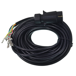 WIĄZKA ELEKTRYCZNA PRZYCZEPY, WTYCZKA 7/12V + PRZEWÓD 2X7M-347592603
