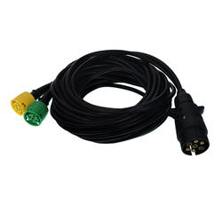 WIĄZKA ELEKTRYCZNA PRZYCZEPY, WTYCZKA 7/12V, 2X BAJONET 5 PIN + PRZEWÓD 7,5M-347775244