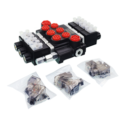 ROZDZIELACZ HYDRAULICZNY 3-SEKCYJNY Z50, 40L/MIN, STEROWANY ELEKTRYCZNIE 12V, WTYCZKI ELEKTRYCZNE W KOMPLECIE-347592896