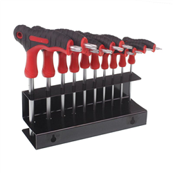 ZESTAW KLUCZY IMBUSOWYCH TYPU TORX 10SZT + STOJAK, UCHWYT TYP T, BLISTER-347592986