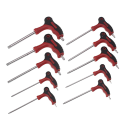 ZESTAW KLUCZY IMBUSOWYCH TYPU TORX 10SZT + STOJAK, UCHWYT TYP T, BLISTER-347592987