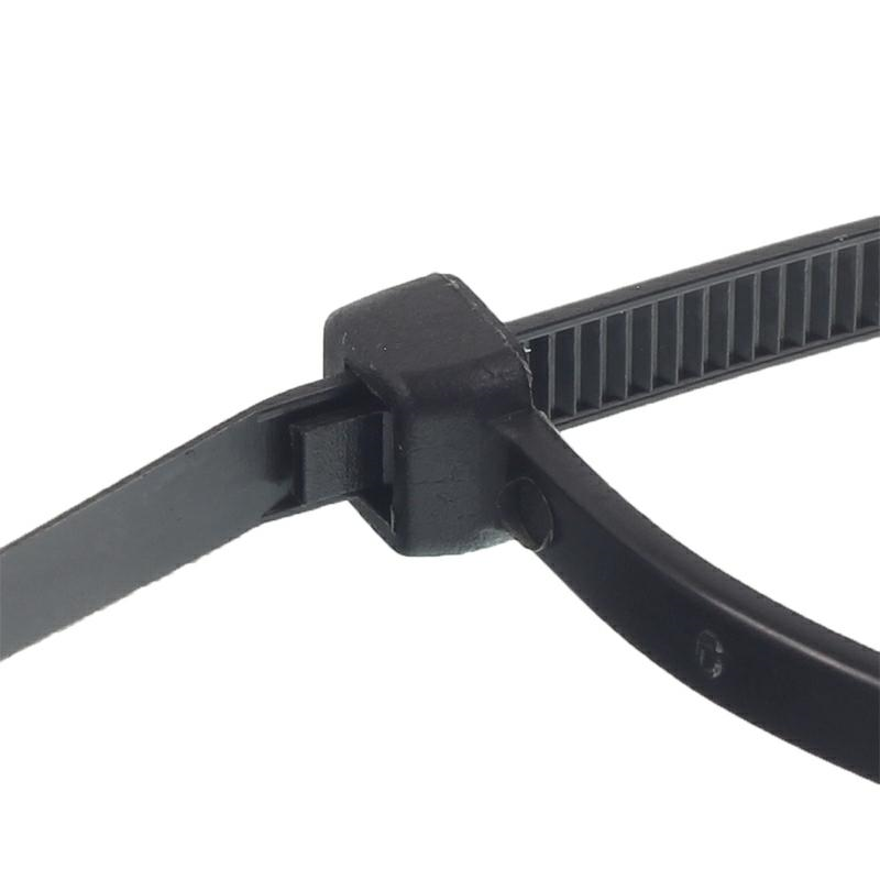 OPASKI ZACISKOWE ODPINANE 150X4,8MM CZARNE, PLASTIKOWE, 100SZT/OPAKOWANIE-347593909