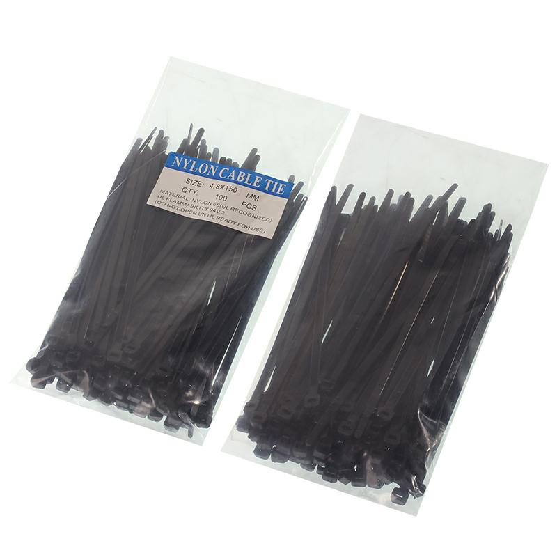 OPASKI ZACISKOWE ODPINANE 150X4,8MM CZARNE, PLASTIKOWE, 100SZT/OPAKOWANIE-347593912