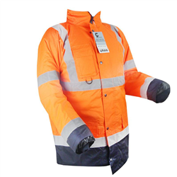 KURTKA FLUORESCENCYJNA OCIEPL. ROZM. M "URAN" - POMARAŃCZOWA-347595070