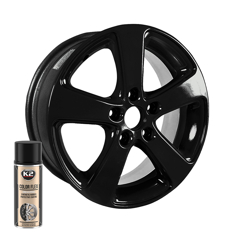 GUMA W SPRAYU 400ML - CZARNY POŁYSK - K2 COLOR FLEX-347595224