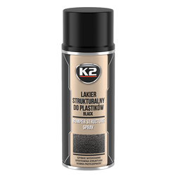 LAKIER STRUKTURALNY DO PLASTIKU 400ML - CZARNY - K2 BUMPER-347595227