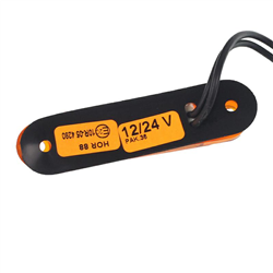 LAMPA OBRYSOWA POMARAŃCZOWA DIODOWA TYP "SLIM" 12/24V-347595441