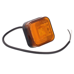 LAMPA OBRYSOWA POMARAŃCZOWA DIODOWA KWADRATOWA, Z KABLEM, 12/24V - MAN-347595467