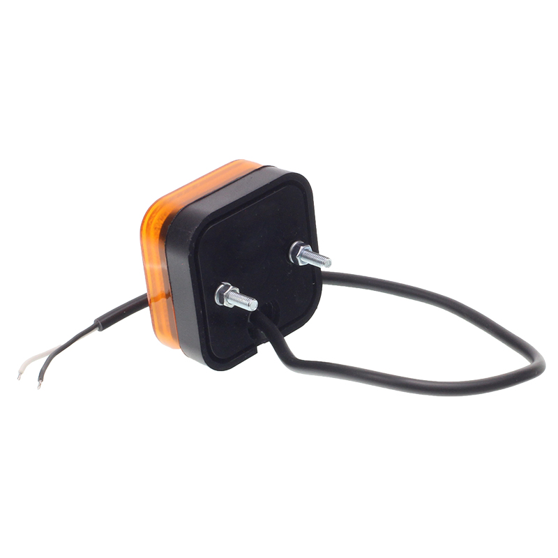 LAMPA OBRYSOWA POMARAŃCZOWA DIODOWA KWADRATOWA, Z KABLEM, 12/24V - MAN-347595468
