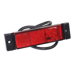 LAMPA OBRYSOWA CZERWONA DIODOWA Z ODBLASKIEM, 12/24V-347595477