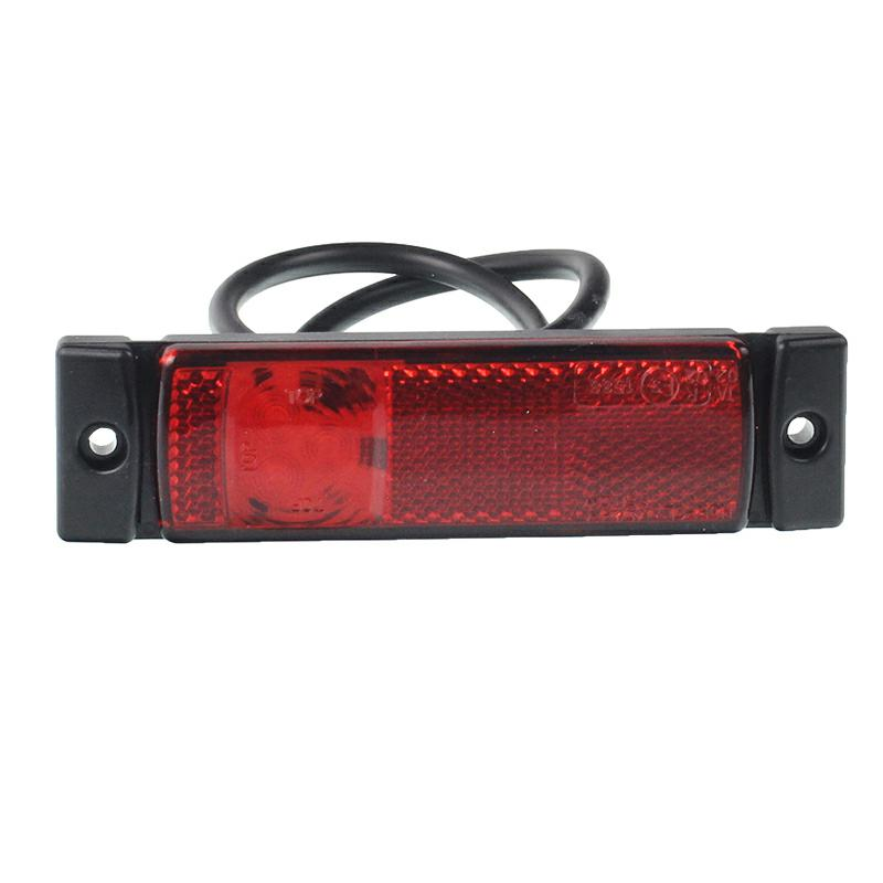 LAMPA OBRYSOWA CZERWONA DIODOWA Z ODBLASKIEM, 12/24V-347595479