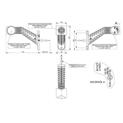 LAMPA OBRYSOWA BIAŁO-CZERW.-POM. DIODOWA NA WYSIĘG. UKOŚNYM, DŁUGA, LEWA, 12/24V-347595506
